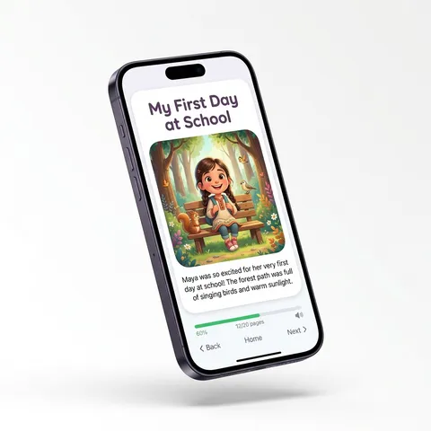 App NeuroStories mostrando un cuento infantil personalizado